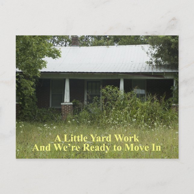 Ein kleiner Werdegang - lustiger Adressenwechsel Ankündigungspostkarte (Vorderseite)