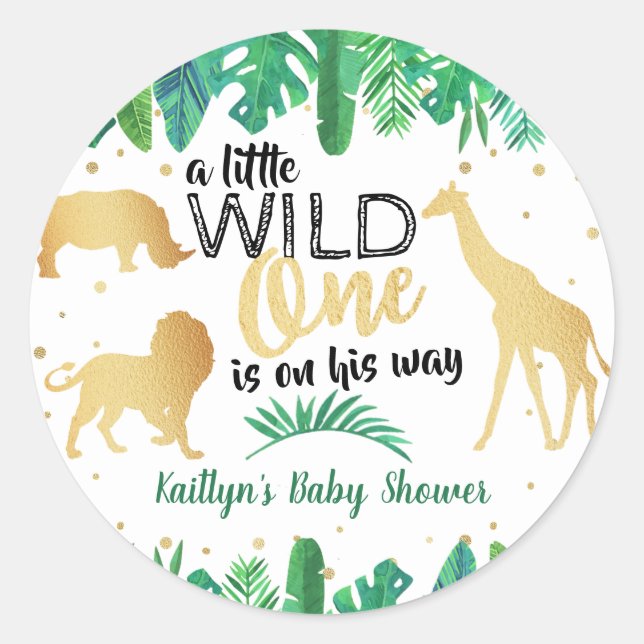 Ein kleiner Wilder ist unterwegs mit einer Babydus Runder Aufkleber (Vorderseite)