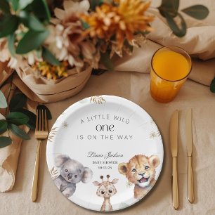 Ein kleiner Wilder Safari-Baby-Tiere Baby-Party Pappteller