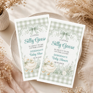 Ein kleines albernes Gänse-Grün-Cottagecore-Baby-S Serviette