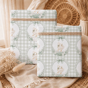 Ein kleines albernes Gänse-Grün Cottagecore Geschenkpapier