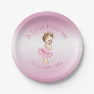 Ein kleines Babyparty-Rosa Prinzessin-Ballerina Pappteller