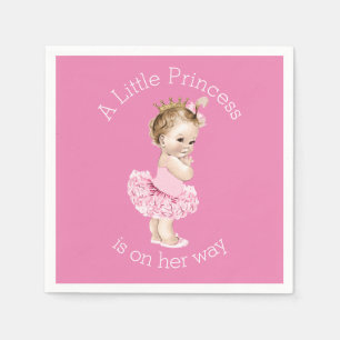 Ein kleines Babyparty-Rosa Prinzessin-Ballerina Serviette