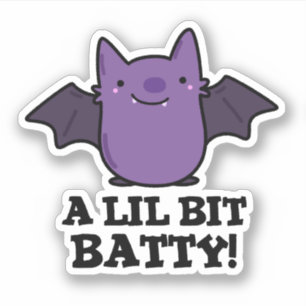 Ein kleines Batty Funny Baby Bat Puff Aufkleber