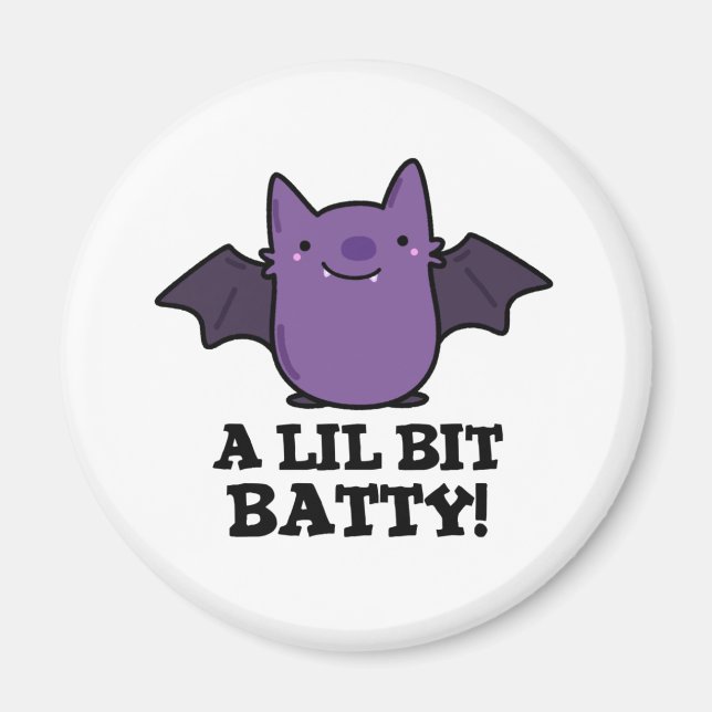 Ein kleines Batty Funny Baby Bat Puff Magnet (Vorne)