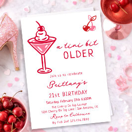 Ein kleines bisschen älter Cherry Martini Meilenst Einladung