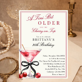 Ein kleines bisschen älter Cherry On Top Martini G Einladung