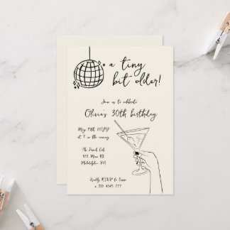 Ein kleines bisschen älter Disco Ball Geburtstag Einladung