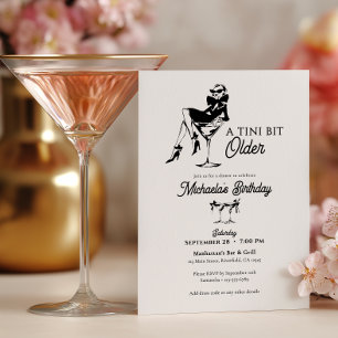 Ein kleines bisschen älter Eleganter Martini Gebur Einladung
