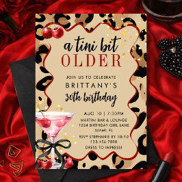 Ein kleines bisschen älter Leopard Cherry Martini Einladung