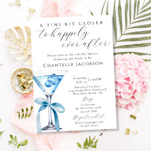 Ein kleines bisschen näher Chic Blue Martini Braut Einladung