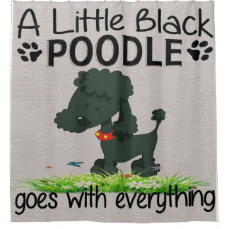 Ein kleines Black Poodle Lover Geschenk - Niedlich Duschvorhang