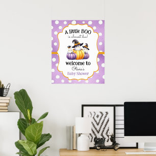 Ein kleines Boo Ghost Halloween Baby-Duschbad Poster