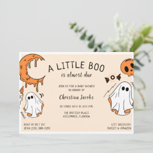 Ein kleines Boo Ghost Halloween Kinderdusche Einladung