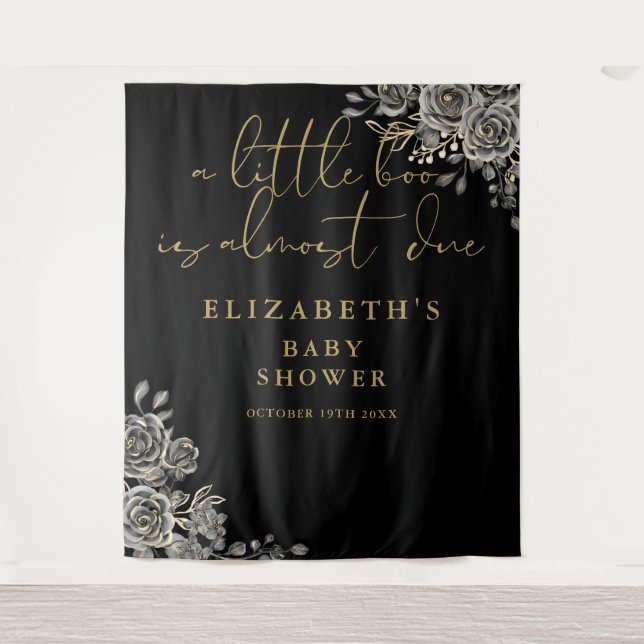 Ein kleines Boo Gothic Baby Dusche Foto Hintergrun Wandteppich (Vorderseite)