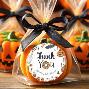 Ein kleines Boo Halloween Baby Dusche Danke Runder Aufkleber