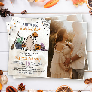 Ein kleines Boo Halloween Baby Dusche Party Foto Einladung