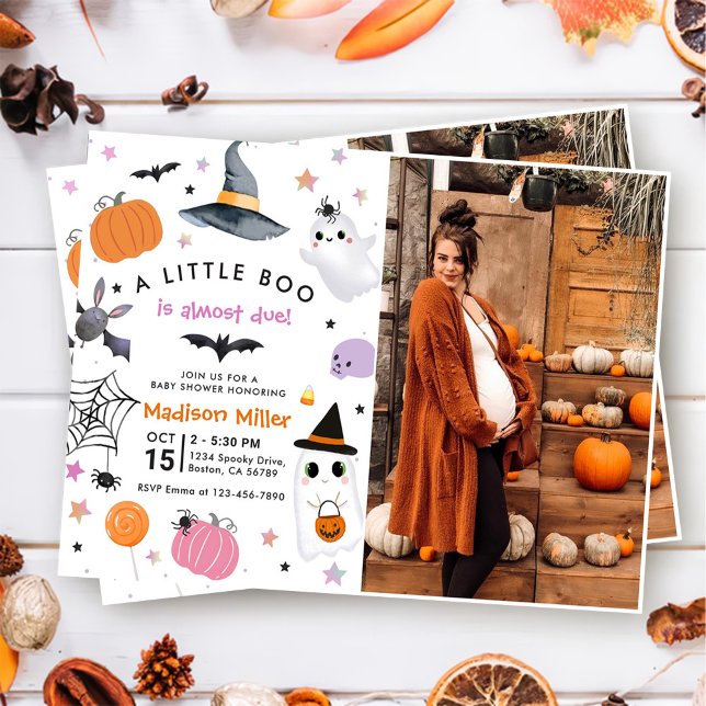 Ein kleines Boo Halloween Baby Shower Foto Einladung (Von Creator hochgeladen)