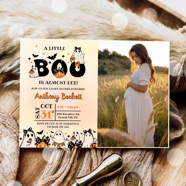 Ein kleines Boo Halloween Baby Shower Party Einladung (Von Creator hochgeladen)