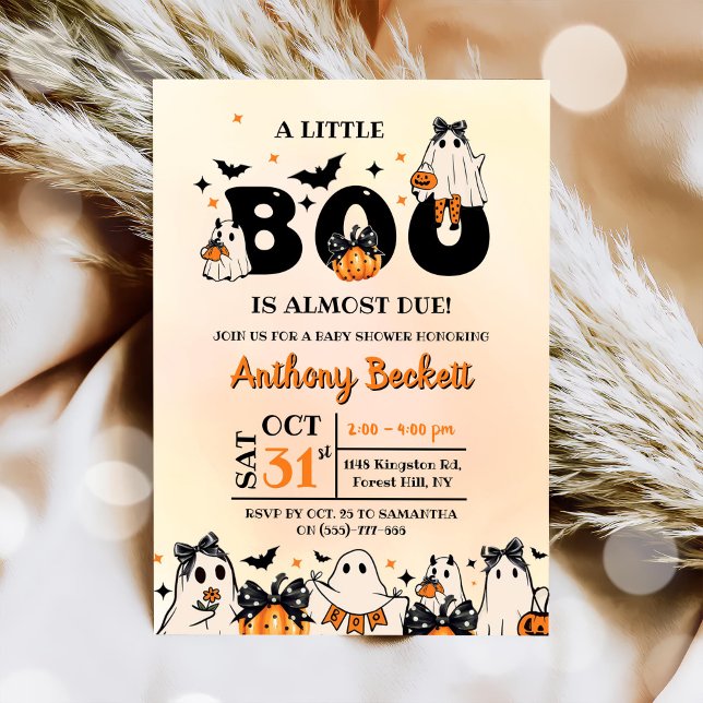 Ein kleines Boo Halloween Baby Shower Party Einladung (Von Creator hochgeladen)