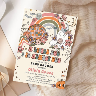 Ein kleines Boo Halloween Ghost Retro Baby Dusche Einladung