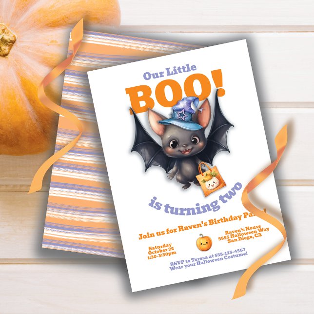 Ein kleines Boo Halloween Niedlich Vampire Bat Geb Einladung (Von Creator hochgeladen)
