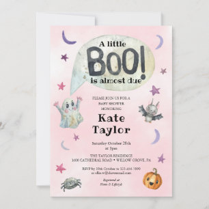 Ein kleines Boo Halloween Rosa Baby Shower Einladung