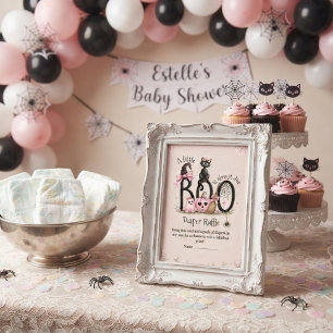 Ein kleines Boo Halloween Rosa Katze Kürbis Spinne Begleitkarte