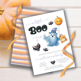Ein kleines Boo Halloween Watercolor Babydusche Einladung