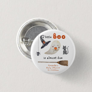 Ein kleines Boo kommt bald Baby-Party Button