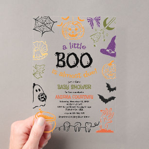 Ein kleines Boo kommt bald - Gruselige Babyparty Acryleinladungen