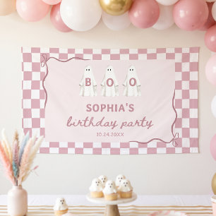 Ein kleines Boo-Mädchen-Geister-Geburtstag Banner