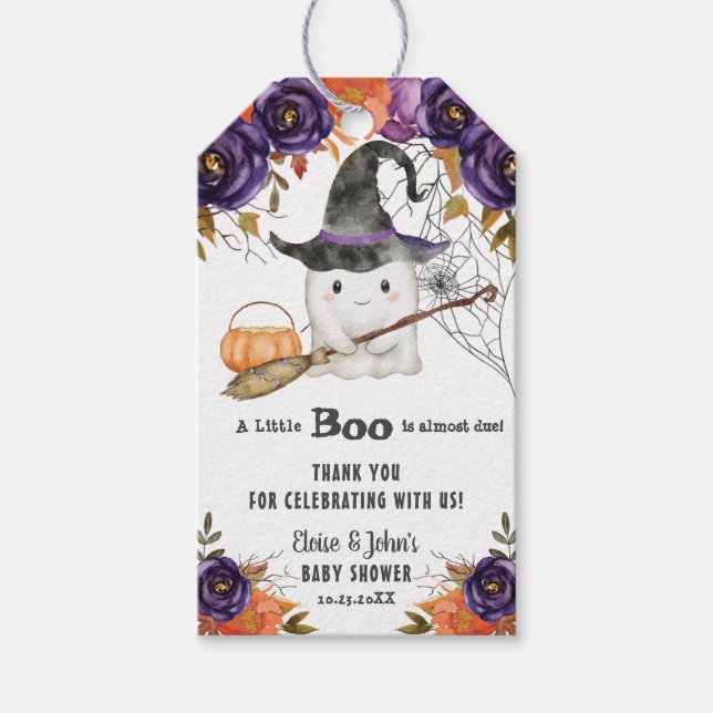Ein kleines Boo Niedlich Ghost Halloween Kinderdus Geschenkanhänger (Vorderseite)