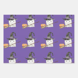 Ein kleines Boo Niedlich Ghost Halloween Kinderdus Geschenkpapier Set