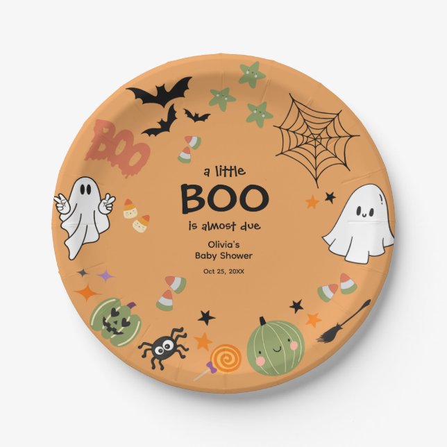 Ein kleines Boo Niedlich Ghost Halloween Kinderdus Pappteller (Vorderseite)