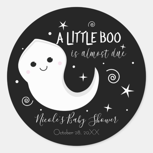 Ein kleines Boo Niedlich Ghost Halloween Kinderdus Runder Aufkleber (Vorderseite)