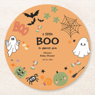 Ein kleines Boo Niedlich Ghost Halloween Kinderdus Runder Pappuntersetzer
