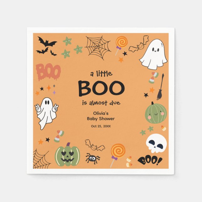Ein kleines Boo Niedlich Ghost Halloween Kinderdus Serviette (Vorderseite)