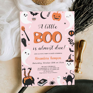 Ein kleines Boo Pink Halloween Baby Girl Dusche Einladung