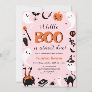 Ein kleines Boo Pink Halloween Baby Girl Dusche Einladung