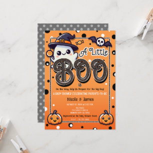 Ein kleines Boo Polka Punkte Halloween Baby Shower Einladung