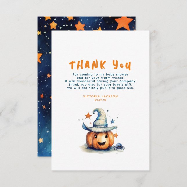 Ein kleines Boo Pumpkin Niedliches Halloween Danke (Vorne/Hinten)