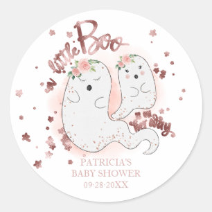 Ein kleines Boo Süße Halloween Mädchen Baby Shower Runder Aufkleber