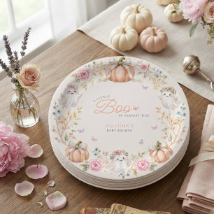 Ein kleines Boo süße rosa Oktober Babyparty Pappteller