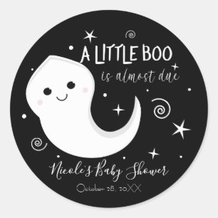 Ein kleines Boo süßer Geist Halloween Baby Shower  Runder Aufkleber