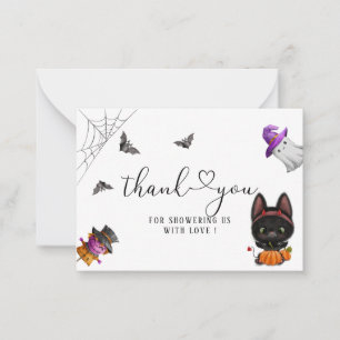 Ein kleines Buh Halloween schwarze Katze Mitteilungskarte