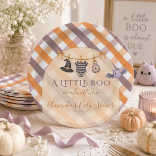 Ein kleines Buh Halloween-Wäscheleine Baby Shower Pappteller