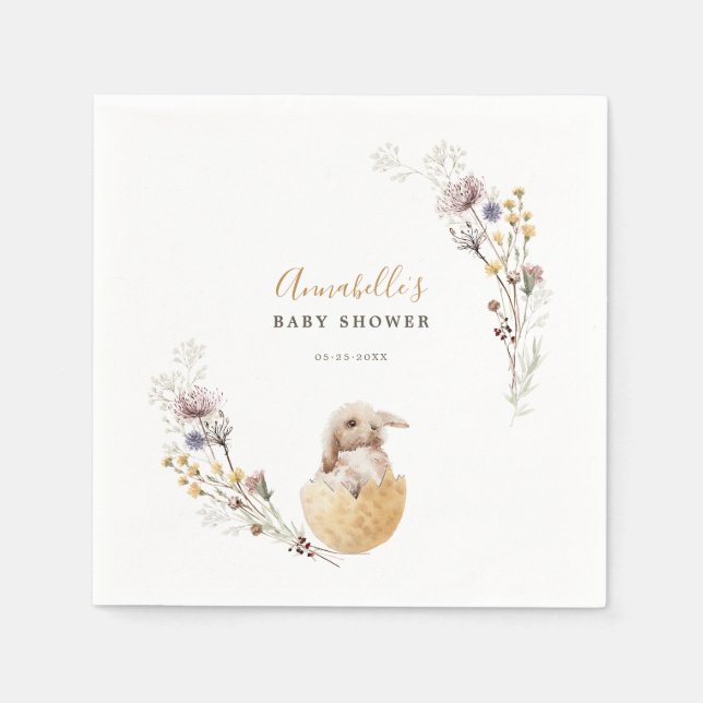 Ein kleines Bunny Oaster Baby Dusche Serviette (Vorderseite)