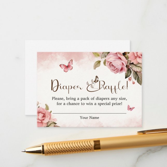 Ein kleines Butterfly-Baby-Duschduschabwaschbecken Begleitkarte (Vorderseite/Rückseite Beispiel)