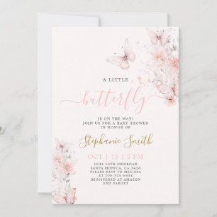 Ein kleines Butterfly-Baby-Duschmädchen - Einladun Einladung